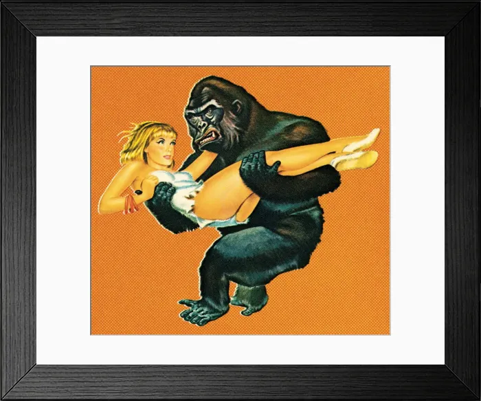 Framed Print : Gorilla with woman Framed Print : Gorilla with woman