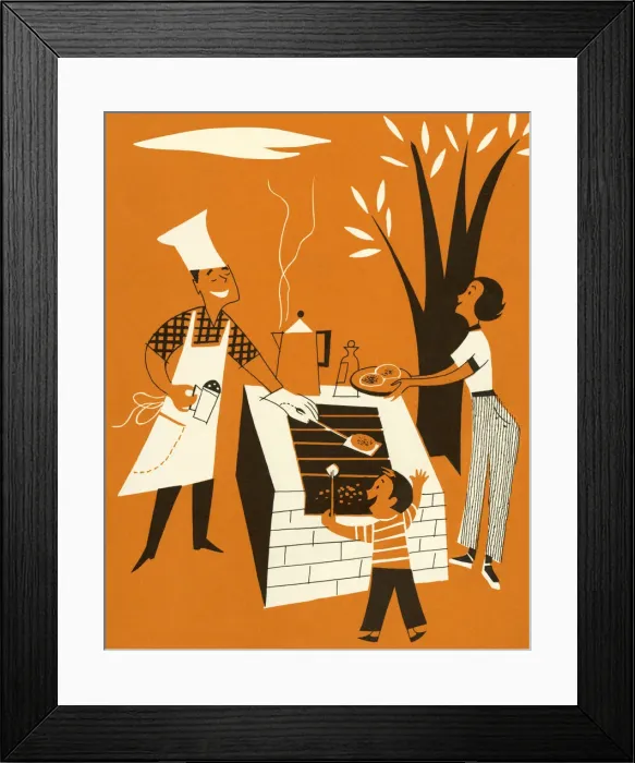 Framed Print : Family BBQ Framed Print : Family BBQ