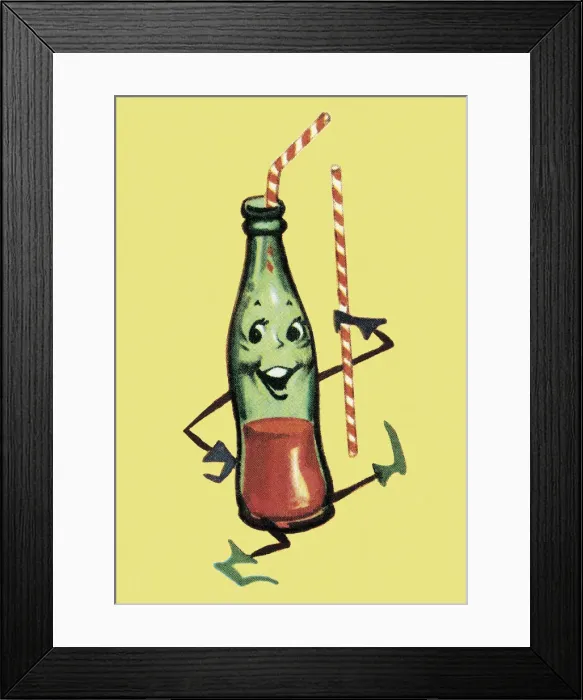 Framed Print : Dancing Pop Bottle Framed Print : Dancing Pop Bottle