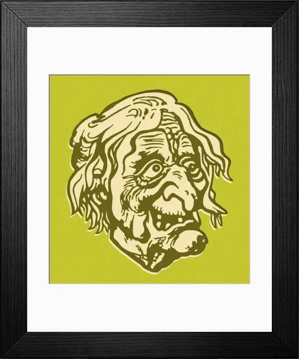 Framed Print : Witch Woman on Green Background Framed Print : Witch Woman on Green Background
