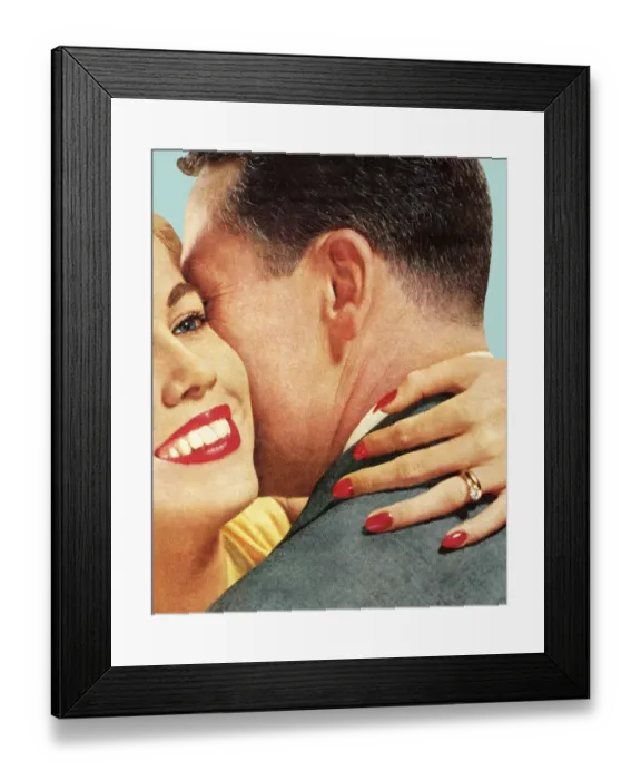 Framed Print : Man and Woman Hugging Framed Print : Man and Woman Hugging