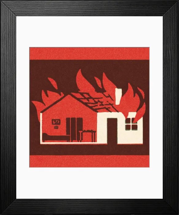Framed Print : House on fire Framed Print : House on fire