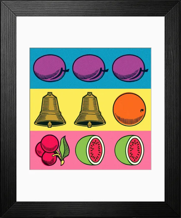 Framed Print : Slot Machine Bar of Fruit Framed Print : Slot Machine Bar of Fruit