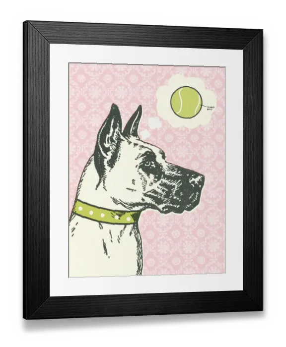 Framed Print : Color Great Dane Profile Framed Print : Color Great Dane Profile