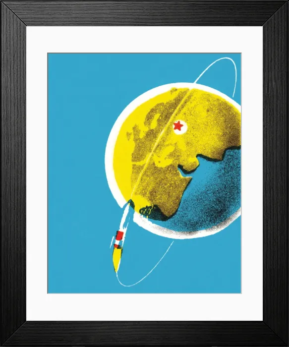 Framed Print : Spacecraft Orbiting the Earth