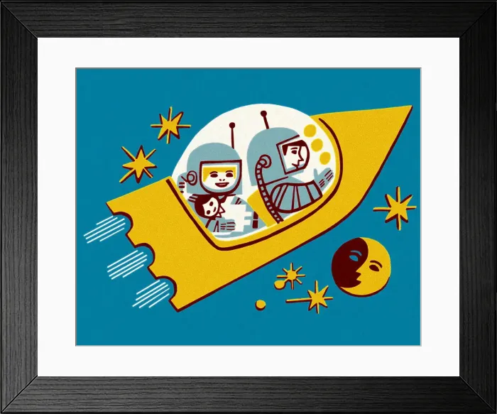 Framed Print : Family in a Rocketship Framed Print : Family in a Rocketship