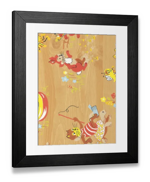 Framed Print : Baby animal pattern