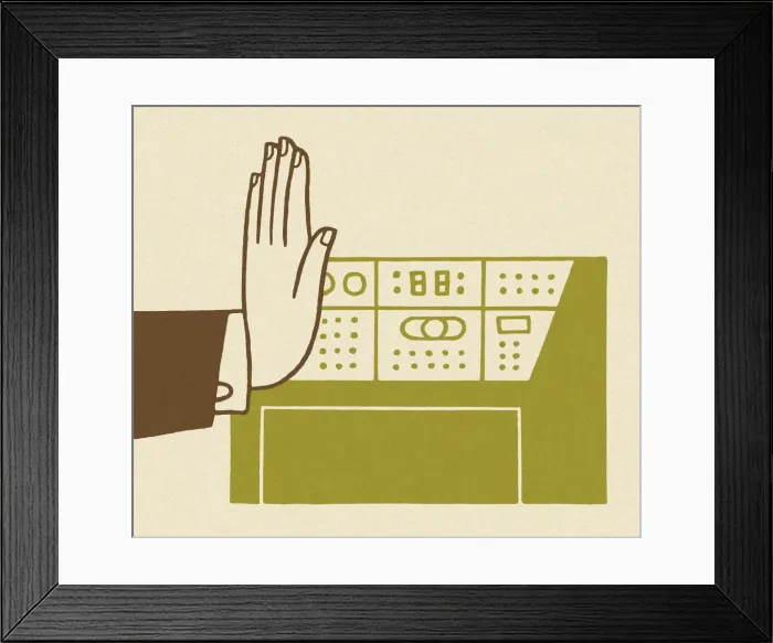 Framed Print : Hand by a Control Panel Framed Print : Hand by a Control Panel