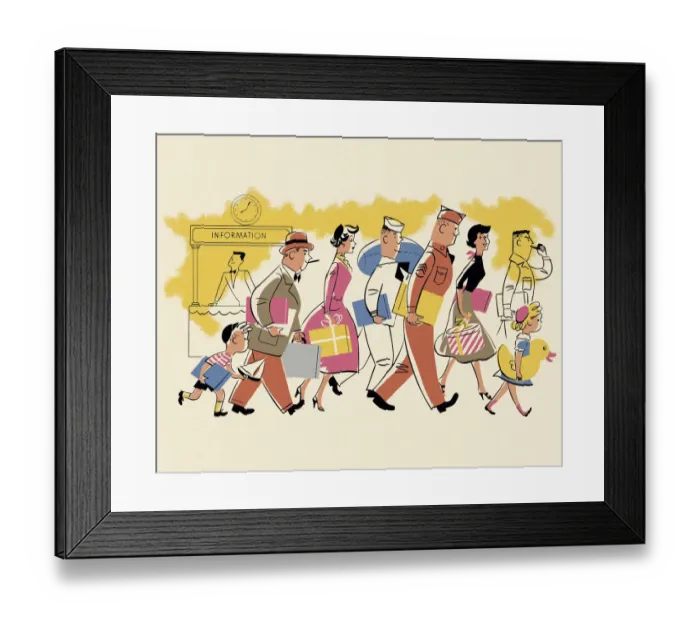 Framed Print : Crowd of People Walking Framed Print : Crowd of People Walking