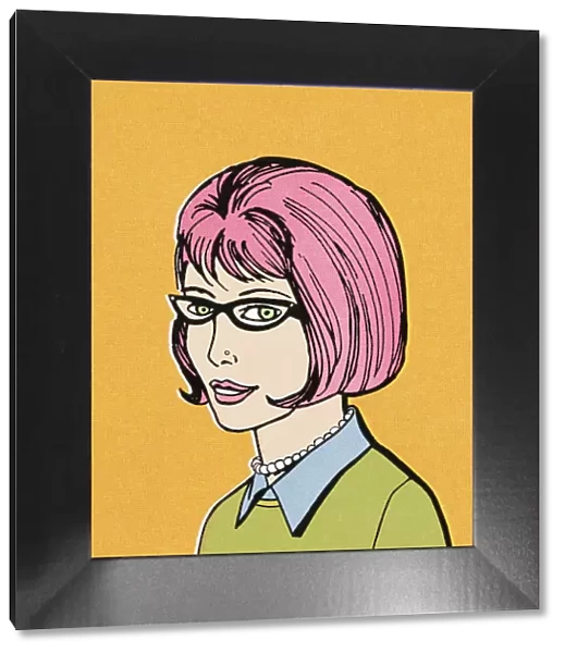 Pink-haired woman