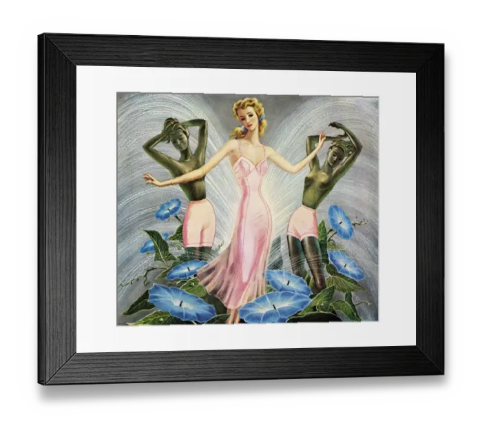 Framed Print : Woman Wearing Pink Full Slip Framed Print : Woman Wearing Pink Full Slip