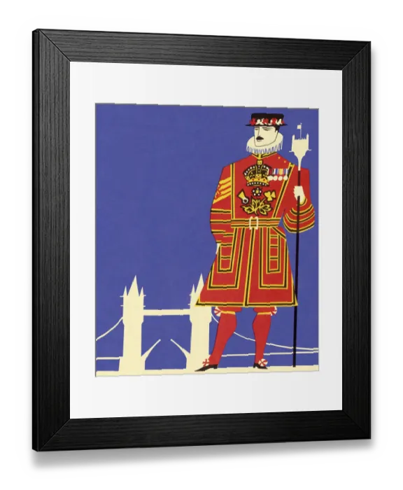 Framed Print : Beefeater Guard and Tower Bridge Framed Print : Beefeater Guard and Tower Bridge