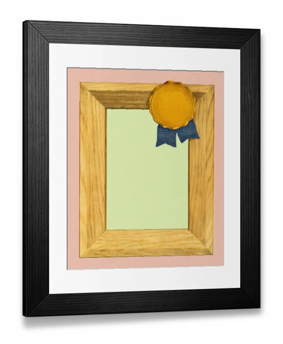 Framed Print : Empry Frame With Ribbon Framed Print : Empry Frame With Ribbon