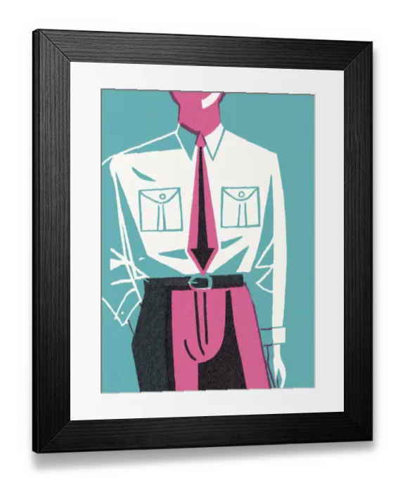 Framed Print : Man Wearing Dress Shirt and Tie Framed Print : Man Wearing Dress Shirt and Tie