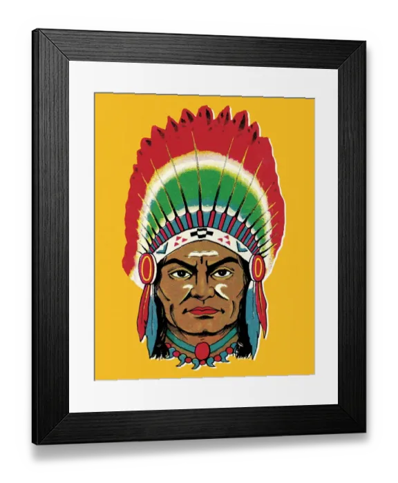 Framed Print : Tribal leader in headdress Framed Print : Tribal leader in headdress