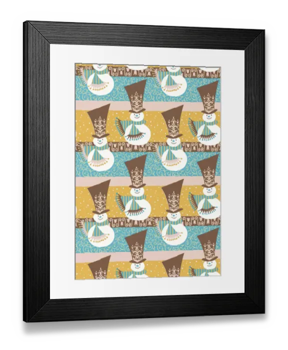 Framed Print : Snowman pattern Framed Print : Snowman pattern