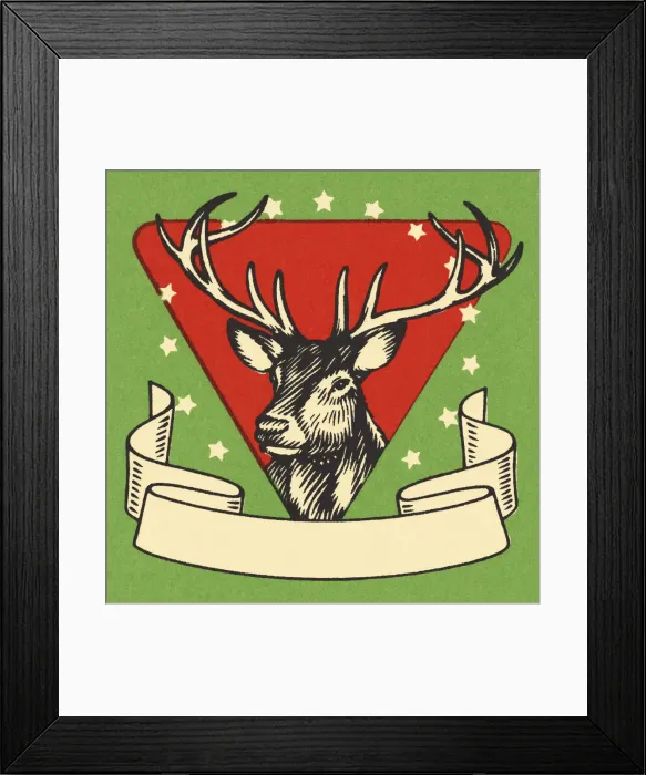 Framed Print : Deer with Large Horns Framed Print : Deer with Large Horns