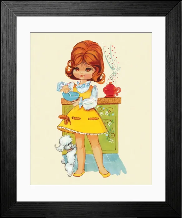 Framed Print : Girl in the Kitchen Framed Print : Girl in the Kitchen