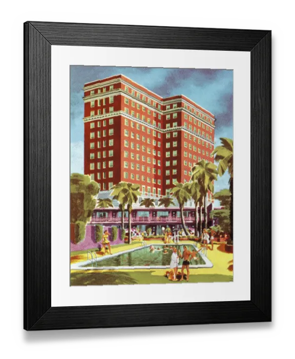 Framed Print : People At Hotel Pool Framed Print : People At Hotel Pool