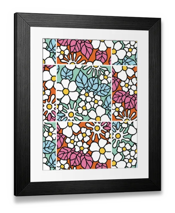 Framed Print : Flower pattern Framed Print : Flower pattern