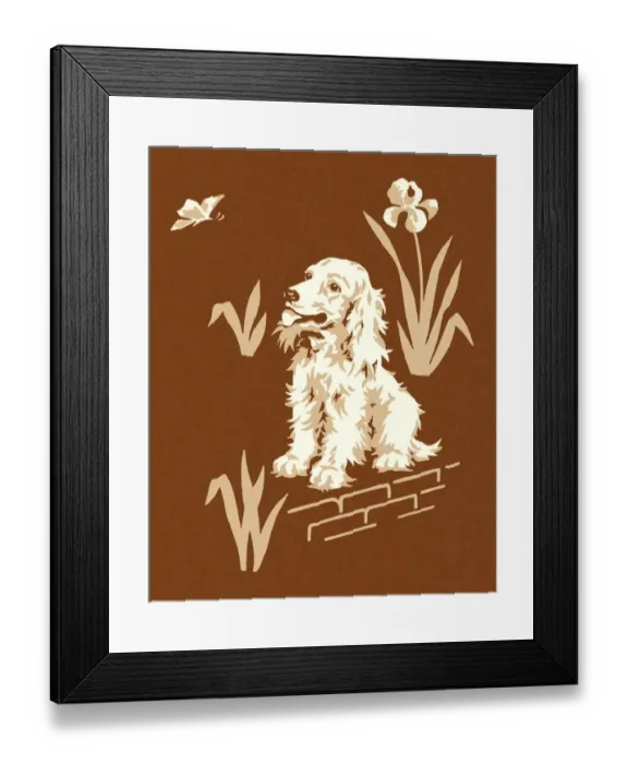 Framed Print : Dog on a Brown Background Framed Print : Dog on a Brown Background