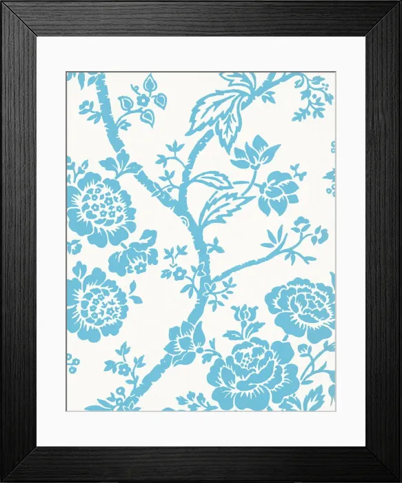 Framed Print : Blue Floral Pattern Framed Print : Blue Floral Pattern