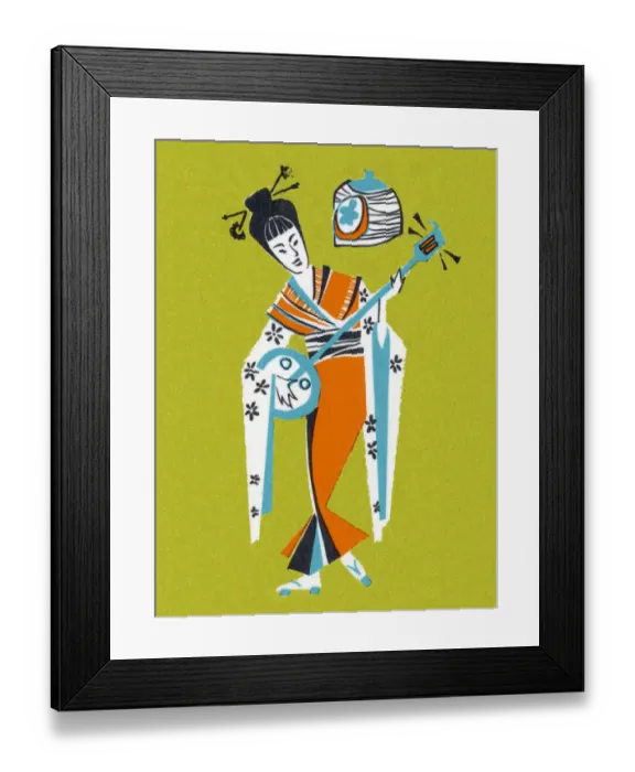 Framed Print : Asian Woman Playing Instrument Framed Print : Asian Woman Playing Instrument
