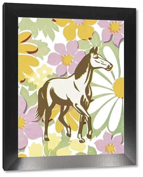 Horse on Flower Pattern