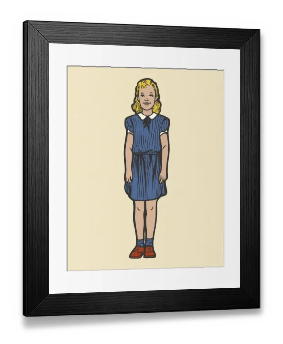 Framed Print : Girl Wearing a Blue Dress Framed Print : Girl Wearing a Blue Dress