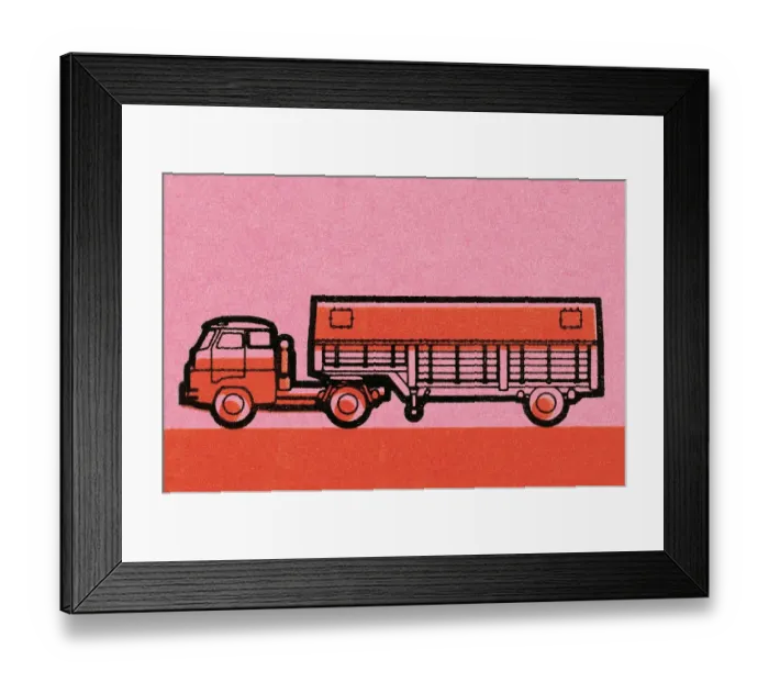 Framed Print : Hauling truck