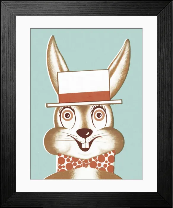 Framed Print : Rabbit Wearing Hat Framed Print : Rabbit Wearing Hat
