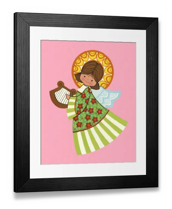 Framed Print : Angel Playing a Harp Framed Print : Angel Playing a Harp