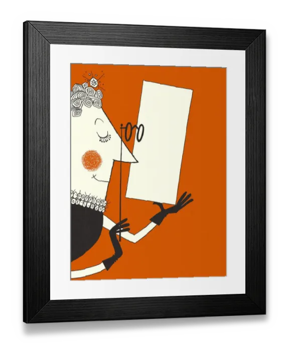 Framed Print : Distinguished Lady Looking at a Paper