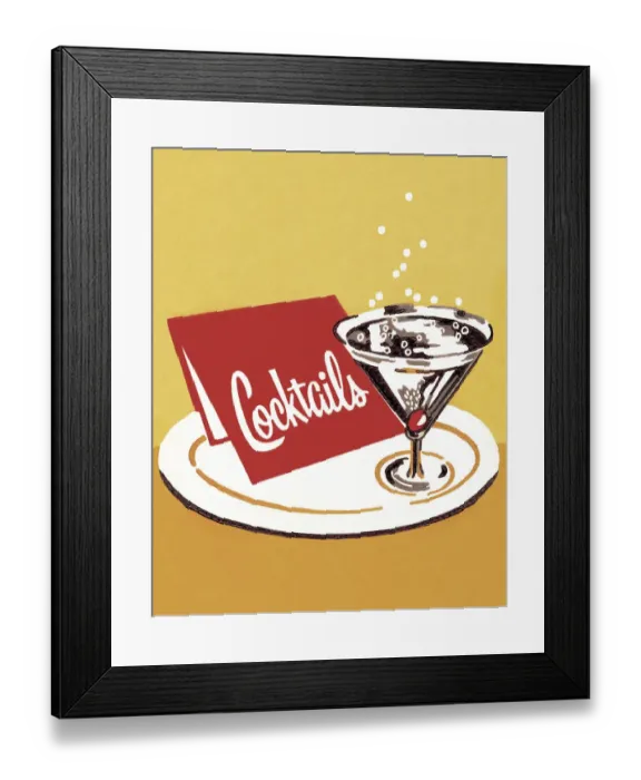 Framed Print : Cocktails on a Tray Framed Print : Cocktails on a Tray
