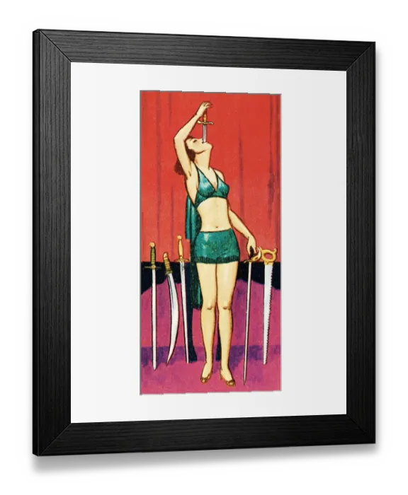 Framed Print : Sword-swallowing woman Framed Print : Sword-swallowing woman
