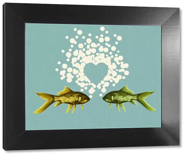 Two Fish and Bubble Heart