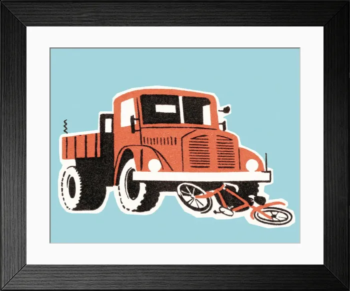 Framed Print : Bicycle hit by a truck Framed Print : Bicycle hit by a truck