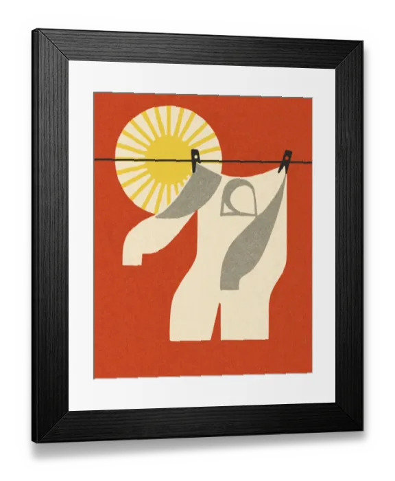 Framed Print : Clothing Hanging on a Clothesline Framed Print : Clothing Hanging on a Clothesline