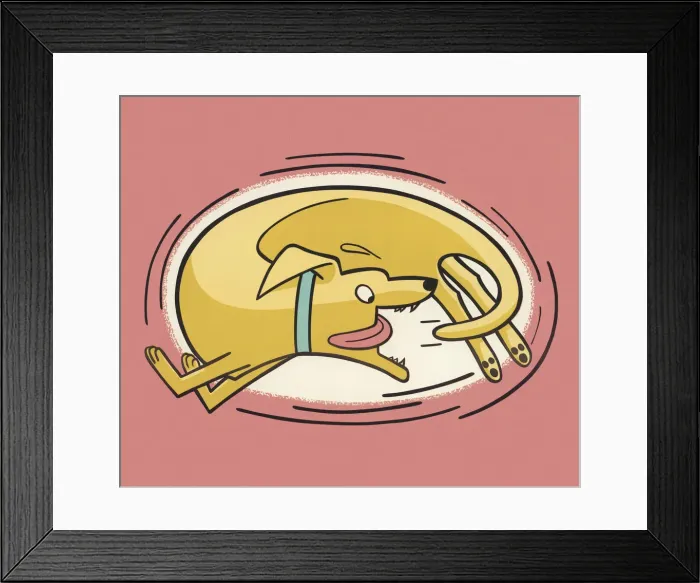 Framed Print : Dog Chasing His Tail Framed Print : Dog Chasing His Tail