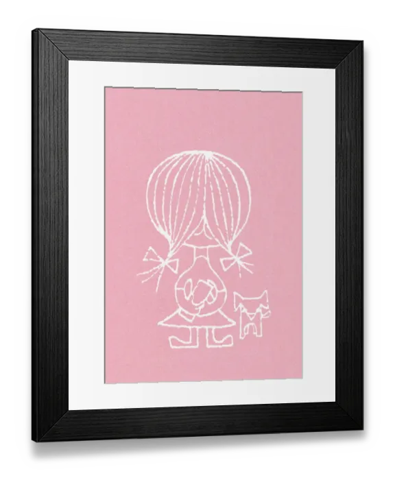 Framed Print : Little girl with dog Framed Print : Little girl with dog