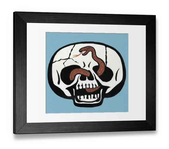Framed Print : Skull and Snake Framed Print : Skull and Snake