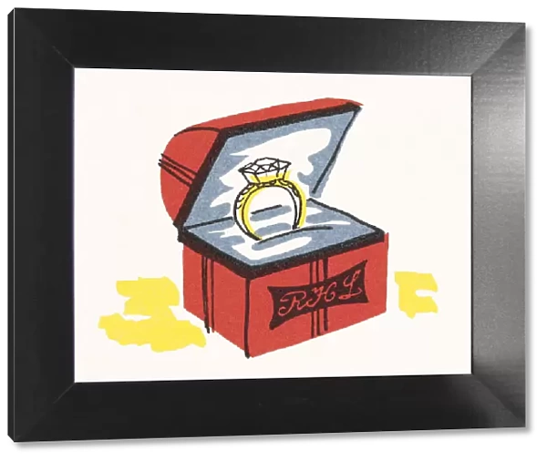 Engagement ring in box