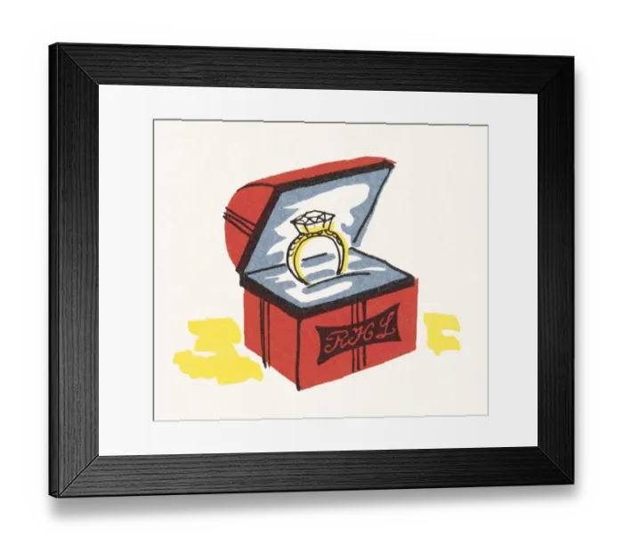 Framed Print : Engagement ring in box Framed Print : Engagement ring in box