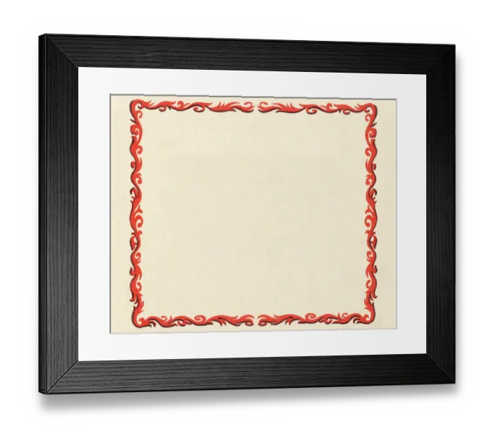 Framed Print : Red Ornate Border Framed Print : Red Ornate Border