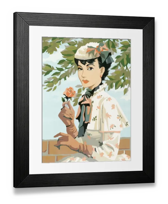 Framed Print : Woman with flowers Framed Print : Woman with flowers