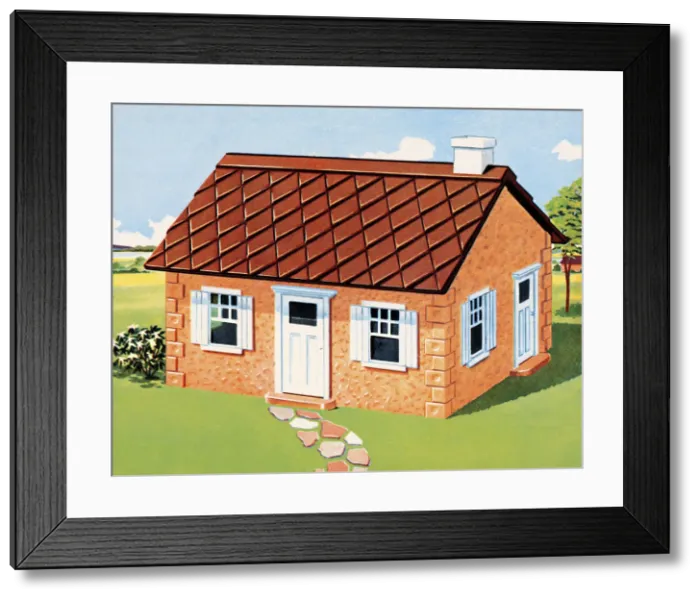 Framed Print : Smal Orange House Framed Print : Smal Orange House