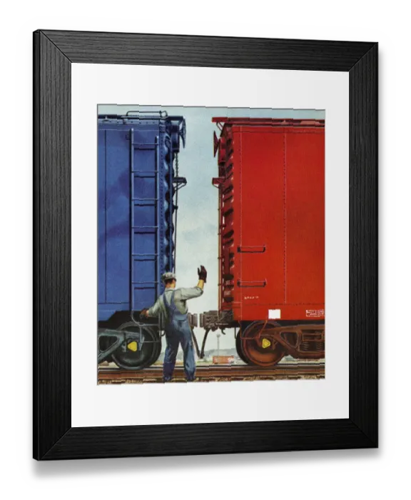 Framed Print : Boxcar Connection Framed Print : Boxcar Connection