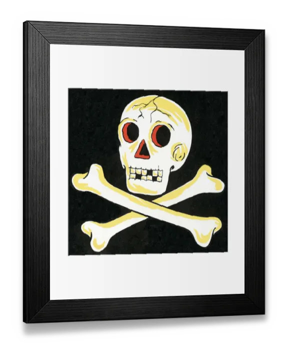 Framed Print : Skull and crossbones