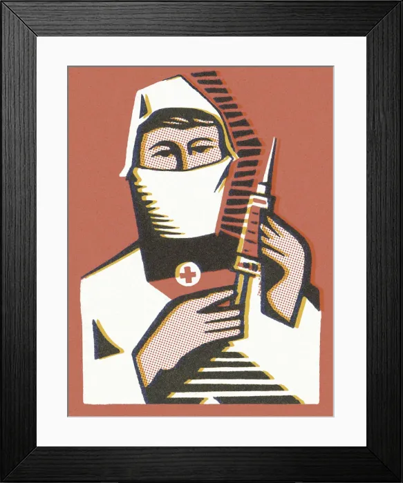 Framed Print : Nurse With Syringe Framed Print : Nurse With Syringe