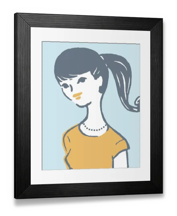 Framed Print : Girl with ponytail Framed Print : Girl with ponytail